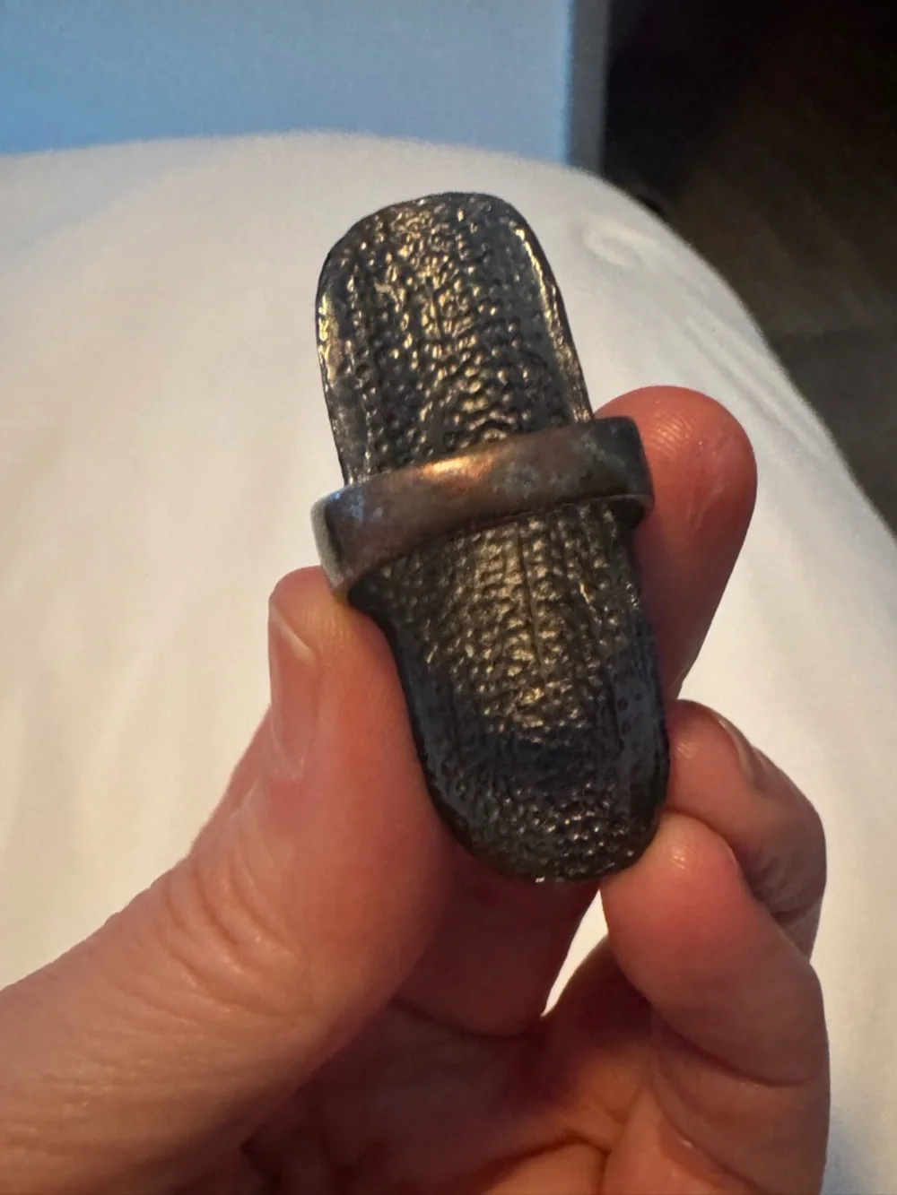 Embellished Gunmetal Rhinestone Statement Ring - Picture 3 of 6